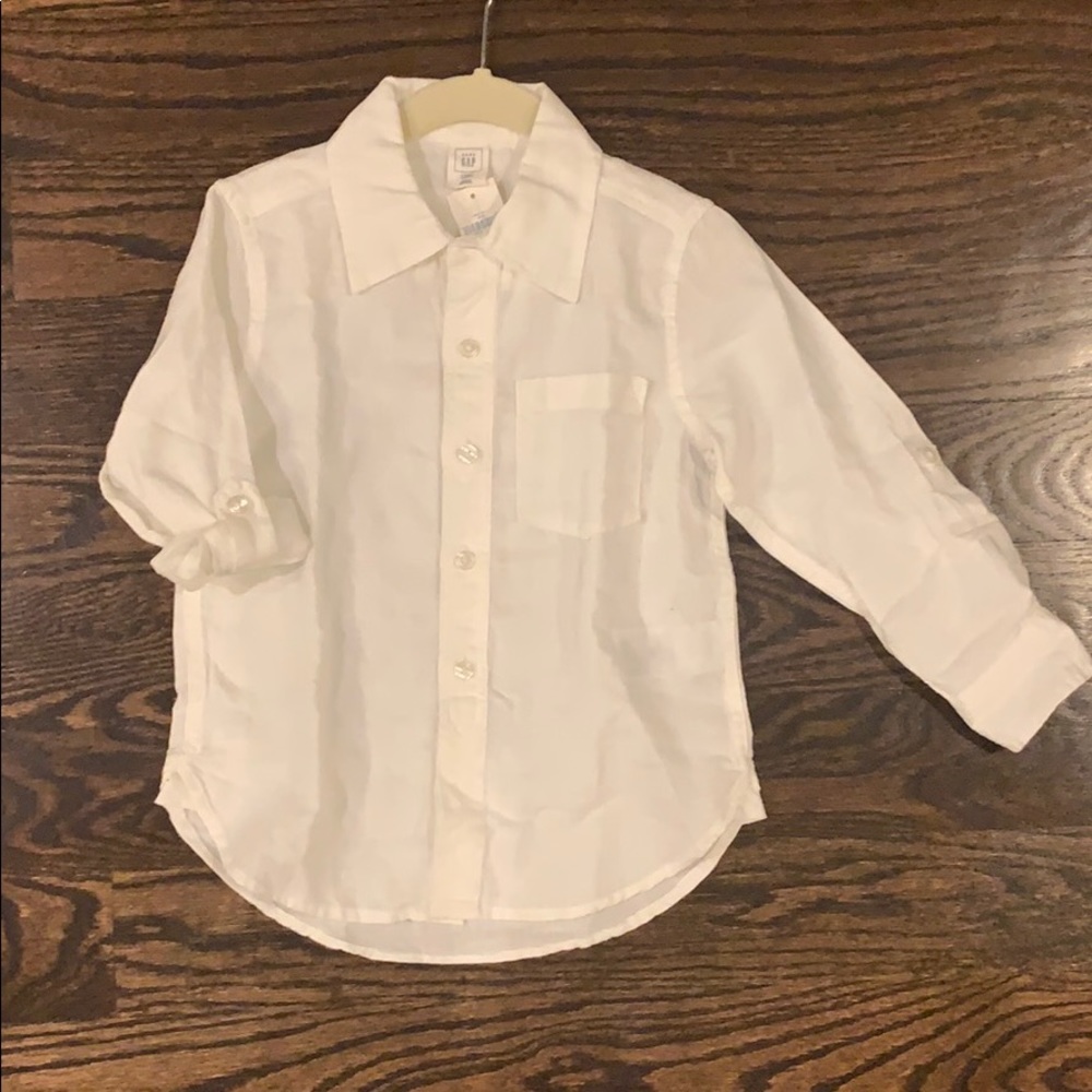 NWT Baby GAP 4Yr Boys Linen Button Down Shirt